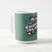Mug Silhouette Rétro Scénique de Rhode Island (Devant gauche)