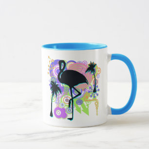 Mug Silhouette rose de Flamant rose