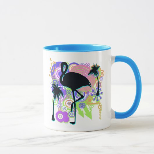 Mug Silhouette rose de Flamant rose (Droite)