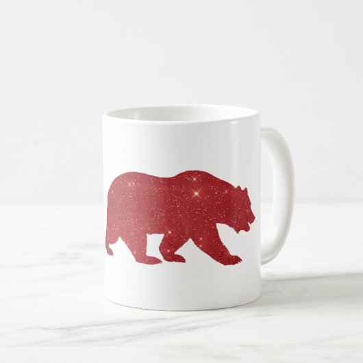 Mug silhouette rouge d'ours (Devant droit)