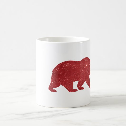 Mug silhouette rouge d'ours (Centre)