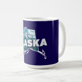 Mug Silhouette Scénique Rétro de l'Alaska (Devant droit)