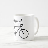 Mug Silhouette simple de bicyclette + Nom personnalisé (Devant droit)