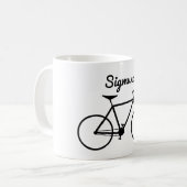 Mug Silhouette simple de bicyclette + Nom personnalisé (Devant gauche)