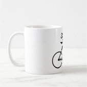 Mug Silhouette simple de bicyclette + Nom personnalisé (Gauche)