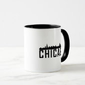Mug Silhouette Skyline de Chicago City moderne (Devant droit)