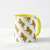 Mug Silhouette Tiger noir et orange (Devant droit)