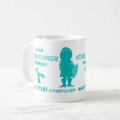 Mug Silhouette turquoise de conscience d'allergie (Devant gauche)
