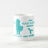 Mug Silhouette turquoise de conscience d'allergie (Centre)