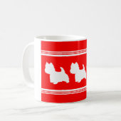 Mug Silhouette Westie Rouge (Devant gauche)