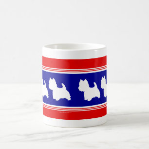 Mug Silhouette Westie Rouge & Bleu