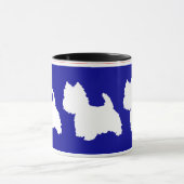 Mug Silhouette Westie Rouge & Bleu (Centre)