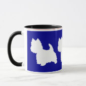 Mug Silhouette Westie Rouge & Bleu (Gauche)