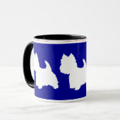Mug Silhouette Westie Rouge & Bleu (Devant gauche)