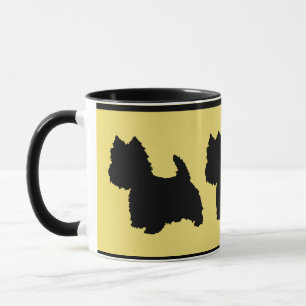 Mug Silhouette Westie sur Jaune