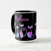 Mug Silhouettes Adorables de Chats (Devant gauche)
