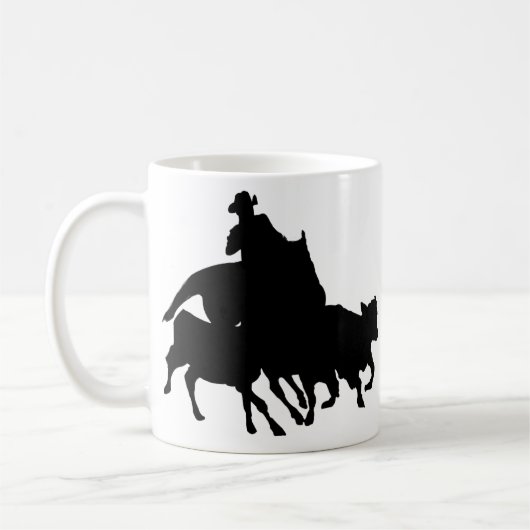 Mug Silhouettes - chevaux - parquage d'équipe (Gauche)