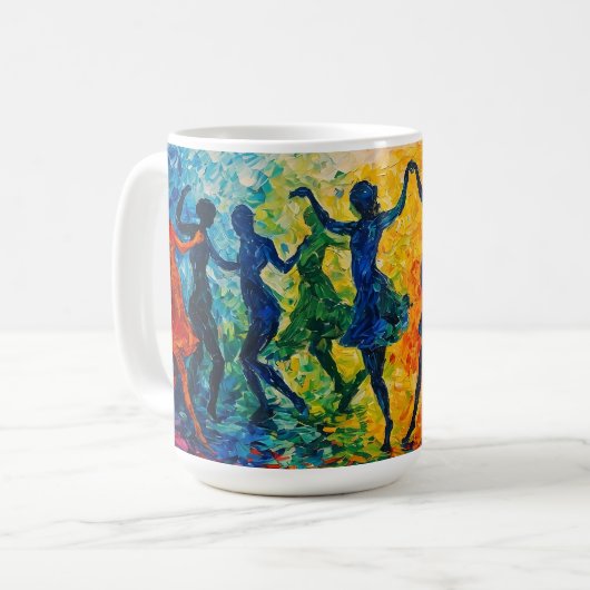 Mug Silhouettes colorées dansant (Devant gauche)