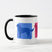 Mug Silhouettes colorées de labrador retriever (Gauche)