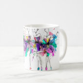 Mug Silhouettes d'aquarelle de ballerines. Pulvérisate (Devant droit)