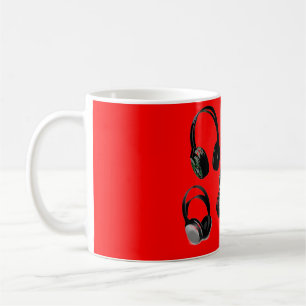 Mug Silhouettes de casque noir rouge