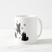 Mug Silhouettes de chat noir d'automne (Devant droit)