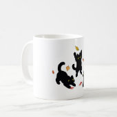 Mug Silhouettes de chat noir d'automne (Devant gauche)