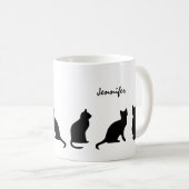 Mug Silhouettes de chats noirs personnalisées (Devant droit)