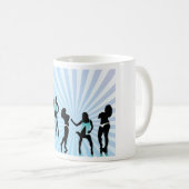 Mug Silhouettes de femmes élégantes mode bleu sarcelle (Devant droit)