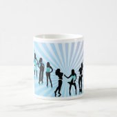 Mug Silhouettes de femmes élégantes mode bleu sarcelle (Centre)
