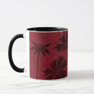 Mug Silhouettes de Flowerhead sur l'arrière - plan
