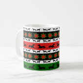 Mug Silhouettes de Noël Greyhound (Devant gauche)