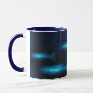 Mug Silhouettes de poisson bleu translucide