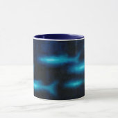 Mug Silhouettes de poisson bleu translucide (Centre)