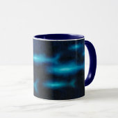 Mug Silhouettes de poisson bleu translucide (Devant droit)