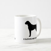 Mug Silhouettes de race de chien de boxer personnalisé (Devant droit)