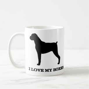 Mug Silhouettes de race de chien de boxer personnalisé
