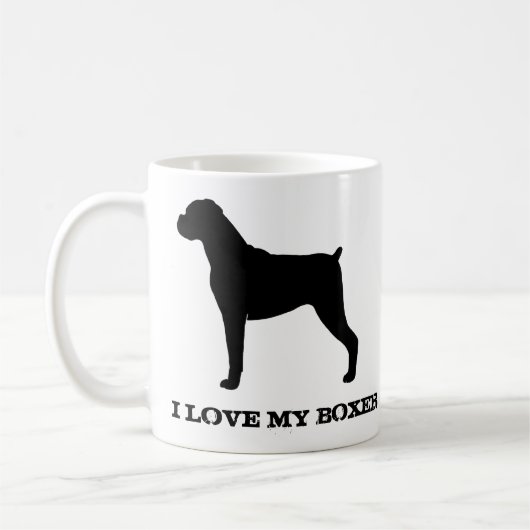 Mug Silhouettes de race de chien de boxer personnalisé (Gauche)