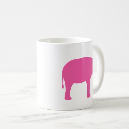 Mug Silhouettes d'éléphant rose (Devant droit)