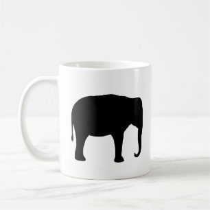 Mug Silhouettes des éléphants asiatiques La faune sa