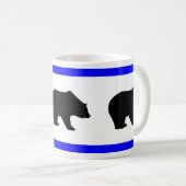 Mug Silhouettes d'ours avec Musique Bleue Bordure (Devant droit)