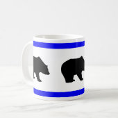 Mug Silhouettes d'ours avec Musique Bleue Bordure (Devant gauche)