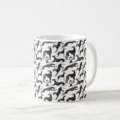 Mug Silhouettes en marbre gris Greyhound (Devant droit)