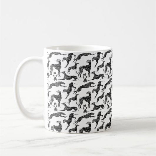 Mug Silhouettes en marbre gris Greyhound (Gauche)
