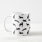 Mug Silhouettes Greyt Greyhound - Noir sur Blanc (Gauche)