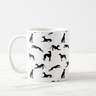 Mug Silhouettes Greyt Greyhound - Noir sur Blanc