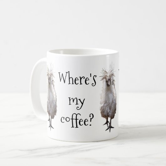 Mug Silkie Bantam Où est mon café ? (Devant gauche)