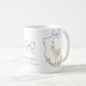 Mug Silly Goose Blue Bow Whimsical Baby girl Douche (Devant droit)