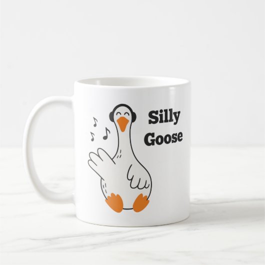 Mug Silly Goose Wearing Headphones – Cute Funny Goose (Gauche)
