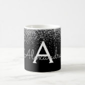 Mug Silver Black Luxury Parties scintillant Nom du mon (Centre)